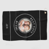 Serviette De Golf Best Pops By Par Golfer Photo Fun Black & White (Horizontal)