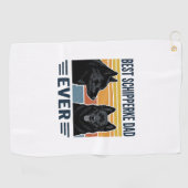 Serviette De Golf Best Schipperke Dad Ever Retro Dog Vector Design_1 (Horizontal)