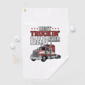 Serviette De Golf Best Truckin Dad Ever Vintage Truck Shirt Design_1 (En situation)