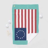 SERVIETTE DE GOLF BETSY ROSS PLAGE DE GOLF PATRIOTIQUE (En situation)