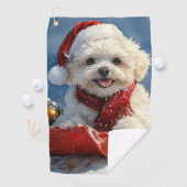 Serviette De Golf Bichon Frise Chien dans la boue Laisser passer la (En situation)