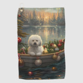 Serviette De Golf Bichon Frise Noël Festive Voyage (Devant)