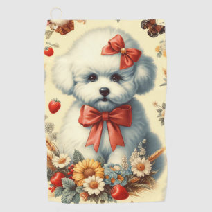 Serviette De Golf Bichon Frisé Vintage
