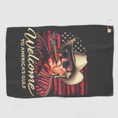 Serviette De Golf Bienvenue dans l'Amérique du Golfe drôle Trump (Horizontal)