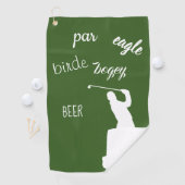 Serviette De Golf Bière Birdie Par Bogey Eagle Golfer Dit (En situation)