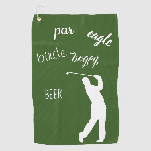 Serviette De Golf Bière Birdie Par Bogey Eagle Golfer Dit (Devant)