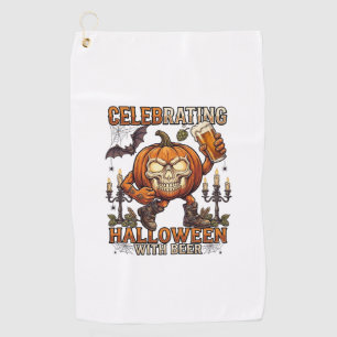 Serviette De Golf Bière d'Halloween Crâne Citrouille Chauve-Souris C