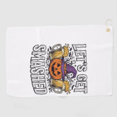 Serviette De Golf Bièredecitrouille Halloween défonçons-nous (Horizontal)