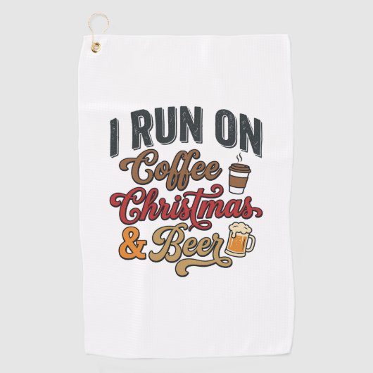 Serviette De Golf Bières de Noël Café Fêtes Conception de Boissons (Devant)