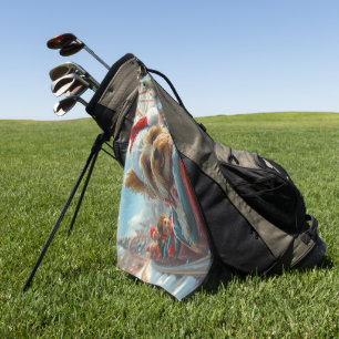 Serviette De Golf Biewer Terrier Chien Montagnes Russes Noël