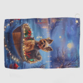 Serviette De Golf Biewer Terrier Noël Festive Voyage (Horizontal)