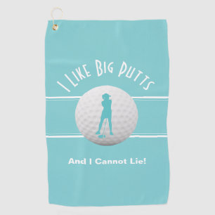 Serviette De Golf Big Putts Golfer Sports Humour Turquoise pour elle