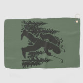 Serviette De Golf Bigfoot Golfer Tree Funny Sasquatch Golfing Golf (Horizontal)