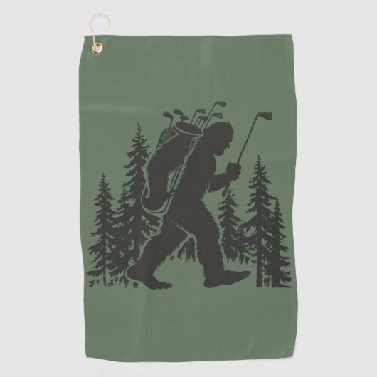Serviette De Golf Bigfoot Golfer Tree Funny Sasquatch Golfing Golf (Devant)