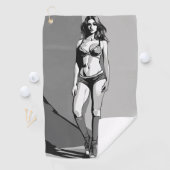 Serviette De Golf Bikini Girl (En situation)