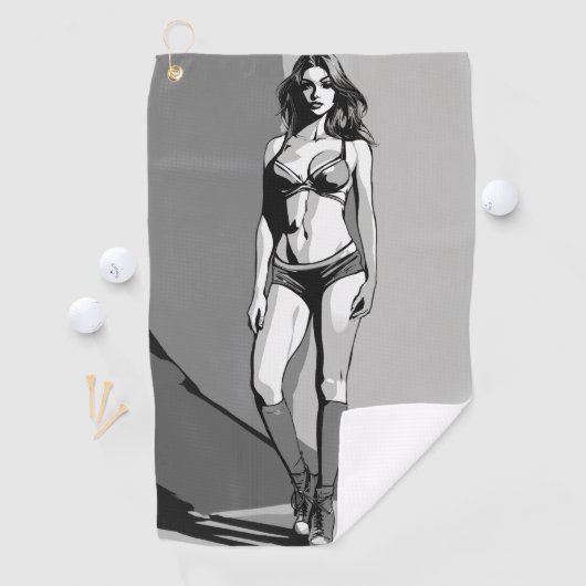 Serviette De Golf Bikini Girl (En situation)