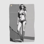 Serviette De Golf Bikini Girl (Devant)