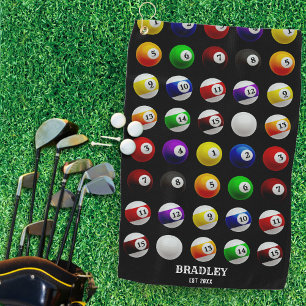Serviette De Golf Billard billard billard Motif noir