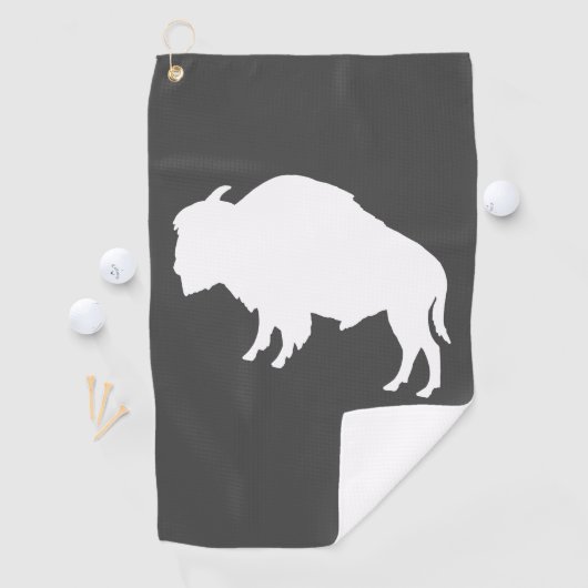 Serviette De Golf Bison blanc Silhouette animal sauvage (En situation)