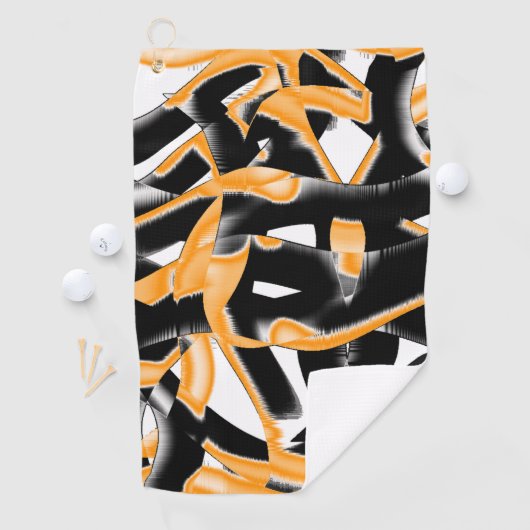 Serviette De Golf Bizarre mélange de cassettes brûlées, rayure blanc (En situation)