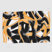 Serviette De Golf Bizarre mélange de cassettes brûlées, rayure blanc (Horizontal)