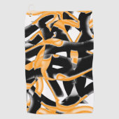 Serviette De Golf Bizarre mélange de cassettes brûlées, rayure blanc (Devant)