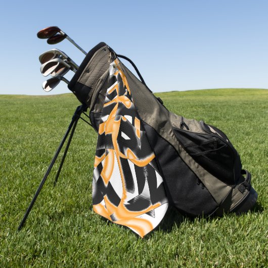 Serviette De Golf Bizarre mélange de cassettes brûlées, rayure blanc (Vert)