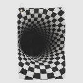 Serviette De Golf Black and White Optical Illusion Tunnel (Devant)