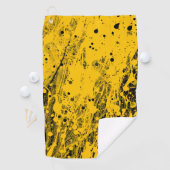 Serviette De Golf Black and Yellow Paint Splashes (En situation)