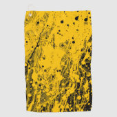 Serviette De Golf Black and Yellow Paint Splashes (Devant)