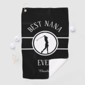 Serviette De Golf Black Best Nana Golfer Grandma Monogrammes Femmes (En situation)