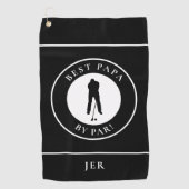 Serviette De Golf Black Best Papa Par Far Père Golfer Monogramme (Devant)