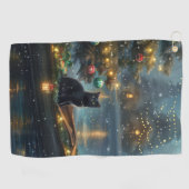 Serviette De Golf Black Cat Noël Festive Voyage (Horizontal)