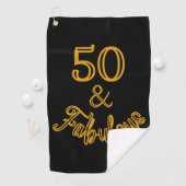 Serviette De Golf Black et Gold 50 et Fabulous (En situation)