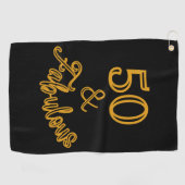 Serviette De Golf Black et Gold 50 et Fabulous (Horizontal)