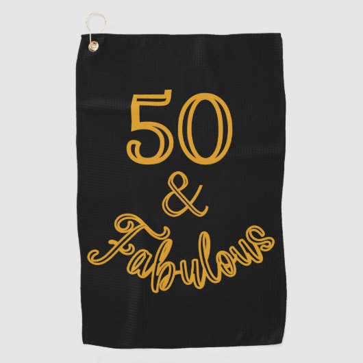 Serviette De Golf Black et Gold 50 et Fabulous (Devant)