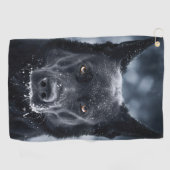 Serviette De Golf Black German Shepherd (Horizontal)