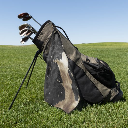 Serviette De Golf Black Gold Cream Western Cowhide (Vert)