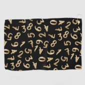 Serviette De Golf Black Gold Numbers Luxury Motif Chic Comptable (Horizontal)