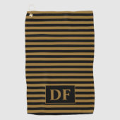 Serviette de golf Black/Gold Stripes (Devant)