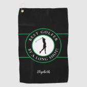 Serviette De Golf Black Green Meilleur Golfeur Par Un Pro Long Shot (Devant)