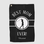 Serviette De Golf Black Meilleure maman jamais Golfer Sports Monogra (Devant)