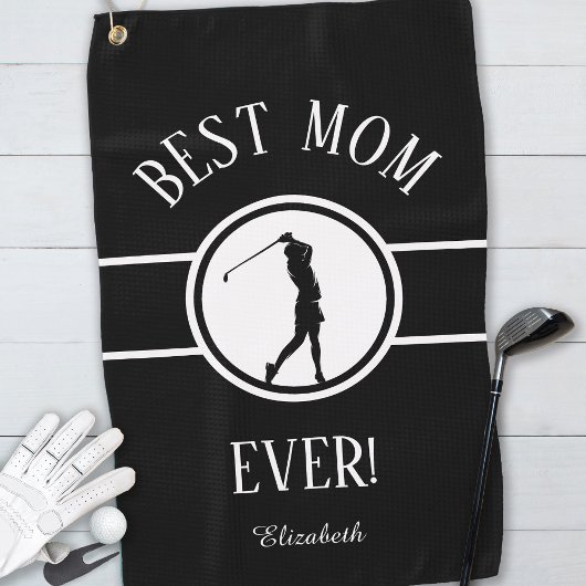 Serviette De Golf Black Meilleure maman jamais Golfer Sports Monogra