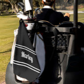 Serviette De Golf Black Modern Golfer Sports Nom classique Monogramm