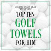 Serviette De Golf Black Modern Golfer Sports Nom classique Monogramm