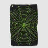 Serviette De Golf Black neon vert toile d'araignée Halloween motif (Devant)