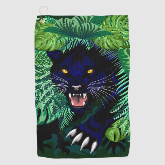 Serviette De Golf Black Panther Spirit of the Jungle (Devant)
