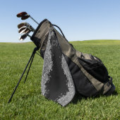 Serviette De Golf Black Silver Glitter Grey Modern Monogram (Vert)