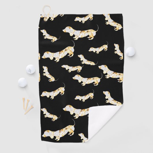 SERVIETTE DE GOLF BLANC DE DACHSHUND ! (En situation)
