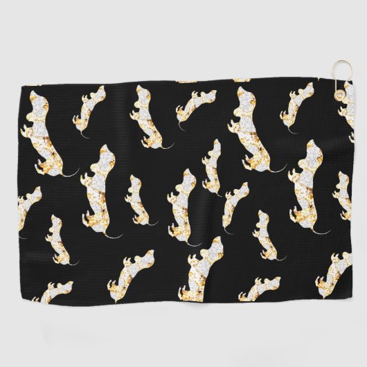 SERVIETTE DE GOLF BLANC DE DACHSHUND ! (Horizontal)